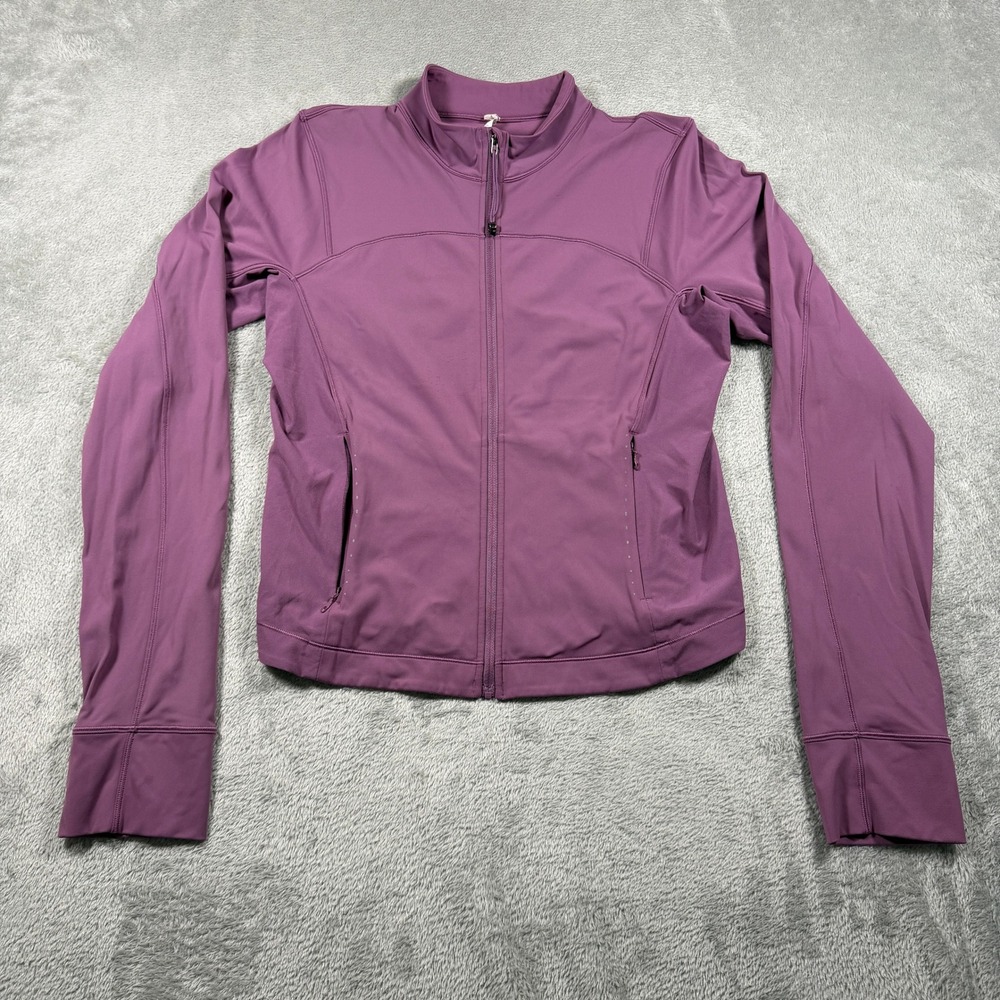 Lululemon Lightweight UV Protection Running Jacket Women 12 Plum Full Zip W3FFDS